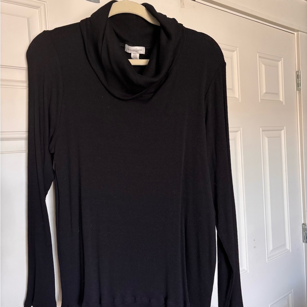 Treasure & Bond Black Cowl Neck Top